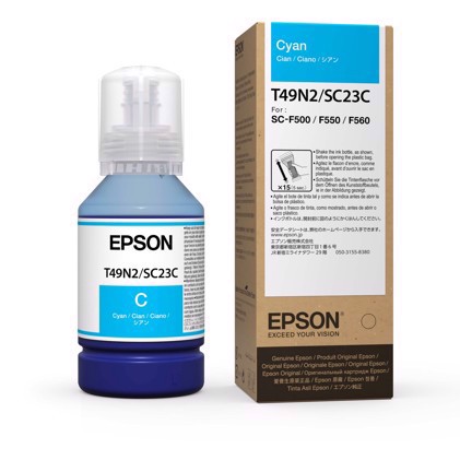 Epson Dye Sublimation blæk ( T49N2 ) - Cyan 140 ml for Epson F100 & F500