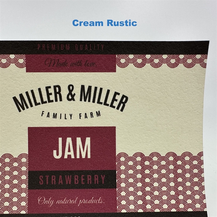 Cream Rustic Papir (FSC) label test rulle - 10 cm x 4 meter