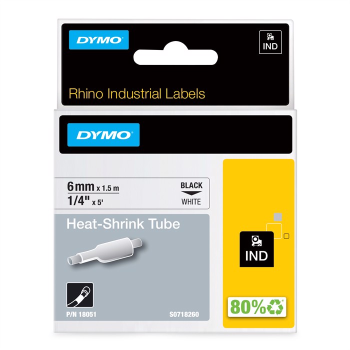 Tape Rhino 6mm x 1,5m shrink tube bl/whi
