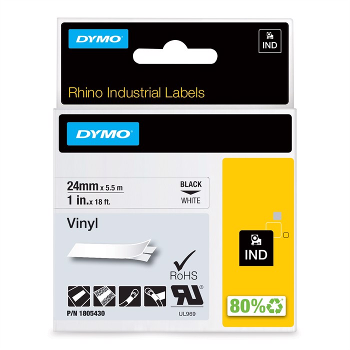Tape Rhino 24mm x 5,5m colour vinyl bl/whi