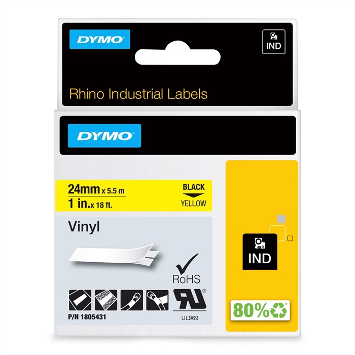 Tape Rhino 24mm x 5,5m colour vinyl bl/yel
