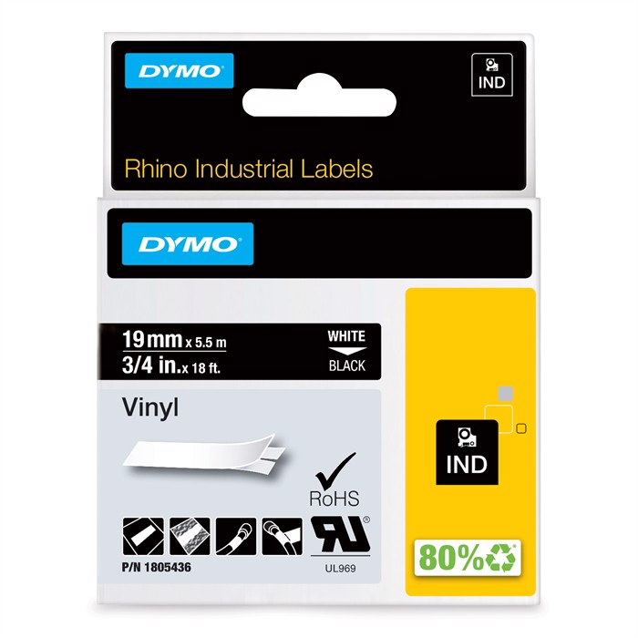 Tape Rhino 19mm x 5,5m colour vinyl whi/bl
