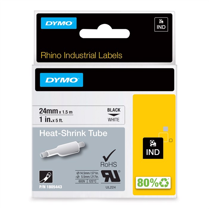 Tape Rhino 24 mm x  1.5m shrink tube bl/wh