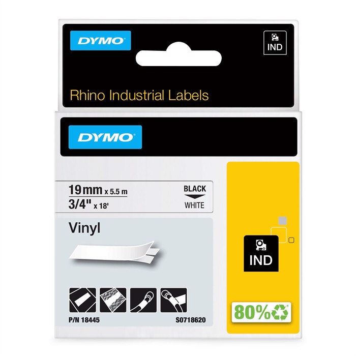 Tape Rhino 19mm x 5,5m vinyl black/white