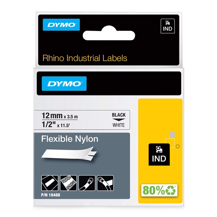 Tape Rhino 12mm x 3,5m flexib nylon bl/whi
