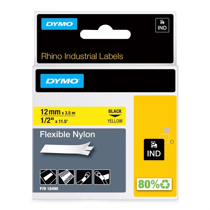 Tape Rhino 12mm x 3,5m flexib nylon bl/yel