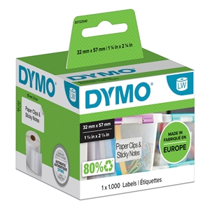 Dymo Label Multi 32 x 57 remov white mm, 1000 stk. 