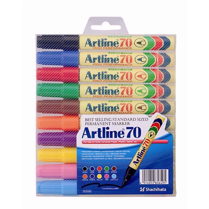 Artline Marker 70 Permanent 10-sæt