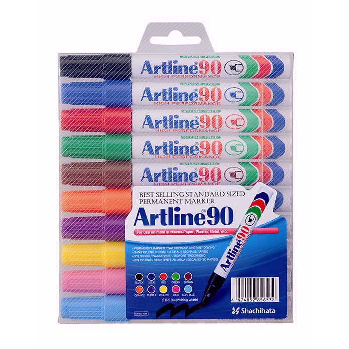 Artline Marker 90 10-sæt assorterede farver