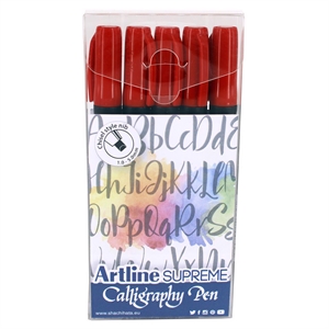Artline Supreme Calligraphy Pen 5 - set red
