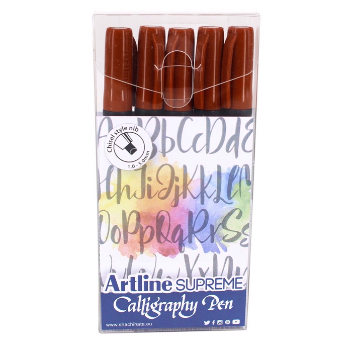 Artline Supreme Calligraphy Pen 5 - set sepia