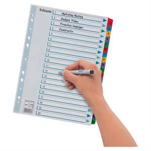 Esselte Register Mylar karton A4 1-20