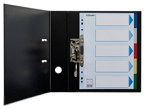 Esselte Faneblade PP A4 5-delt farvede faner