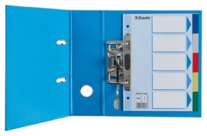 Esselte Faneblade PP A5 5-delt farvede faner