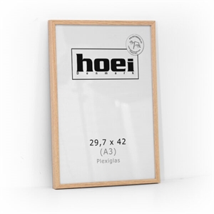 Egetræsramme til foto og plakaterer 29,7 x 42 PLEXI cm ( A3 )