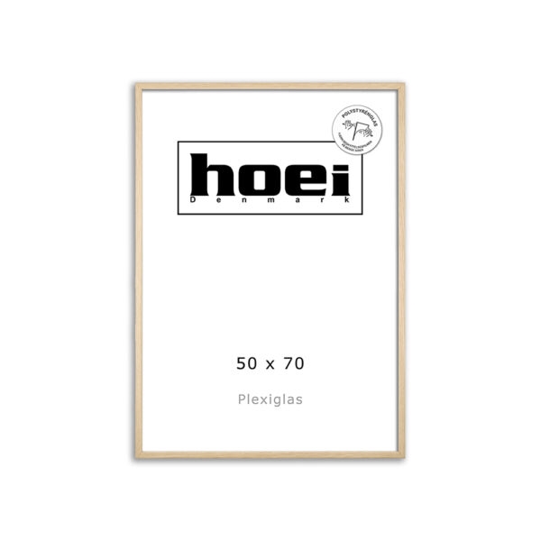 Egetræsramme til foto og plakater 50 x 70 - PLEXI  cm