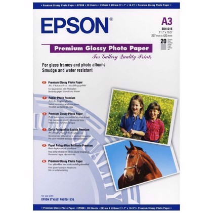 Epson Premium Glossy Photo Paper 255 g, A3 - 20 ark
