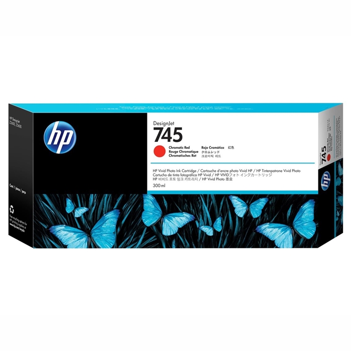 HP 745 cromatic red blækpatron, 300 ml
