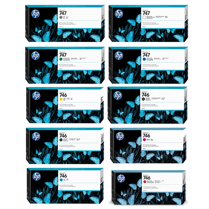 Fuldt sæt blækpatroner til HP DesignJet Z9 - 300 ml