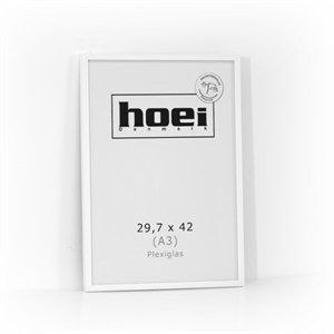 Hvid træramme til foto og plakaterer 29,7 x 42 PLEXI cm ( A3 )