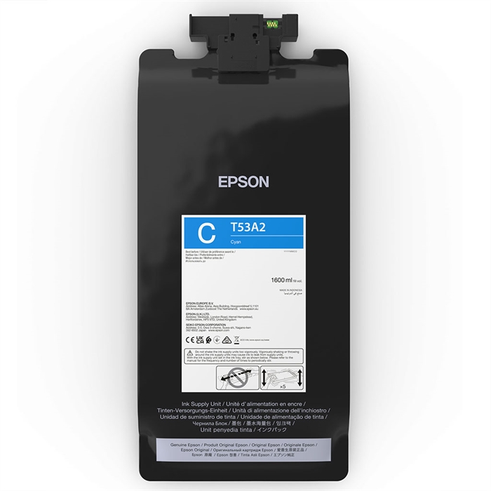 Epson blækpose Cyan 1600 ml - T53A2