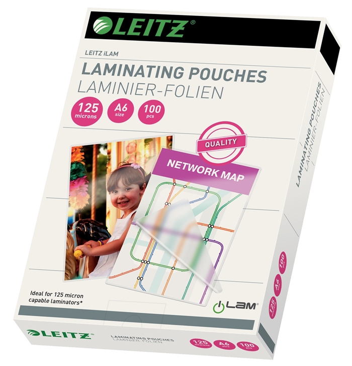 Leitz Lamineringslomme glans 125my A6 (100)