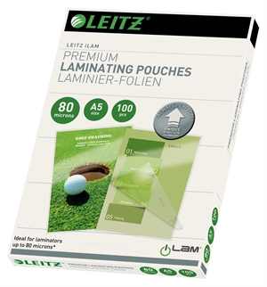 Leitz Lamineringslomme UDT glans 80my A5 (100)