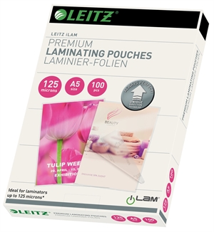 Leitz Lamineringslomme UDT glans 125my A5(100)