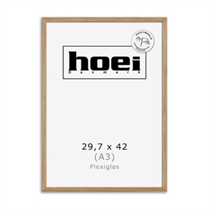 Massiv egetræsramme til foto og plakater 29,7 x 42 cm PLEXI ( A3 )