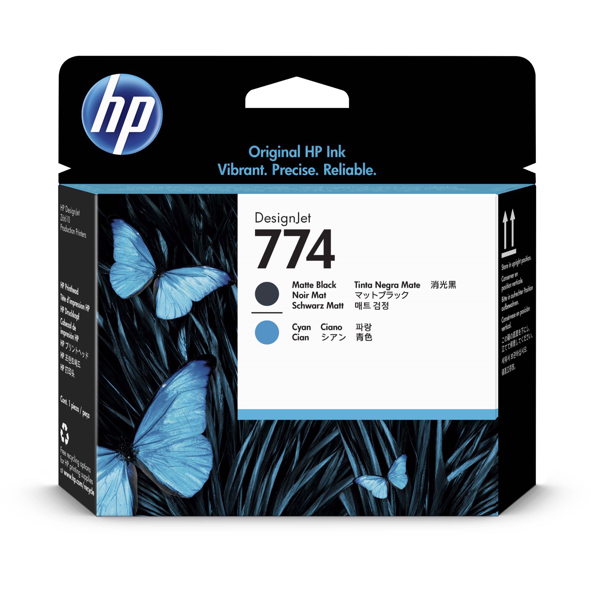 HP 774 Matte Black/Cyan printhoved