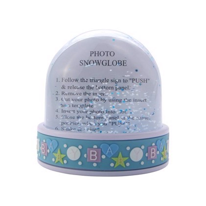 Photo Snow Globe 95 x 92 mm - Baby Blue With blue/white snow glitters inside