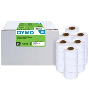 Dymo Label Addressing 28 x 89 perm white mm, 24 stk. 