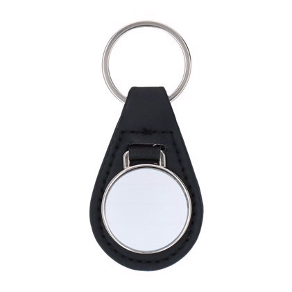 Oval Leather Keychain 66 x 40 mm 