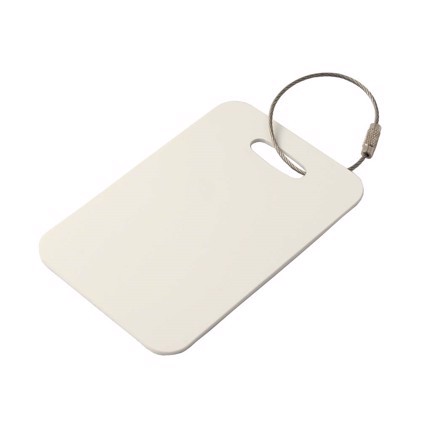 Luggage Tag with Tag Fastener 70 x 100 x 2mm, White