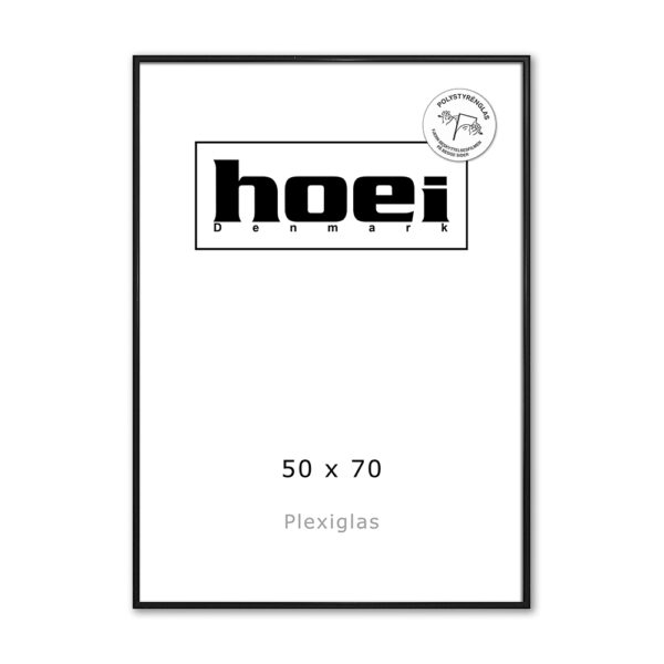 Sort Aluminiumsramme 50 x 70 cm PLEXI