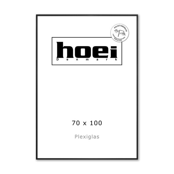 Sort Aluminiumsramme 70 x 100  cm PLEXI