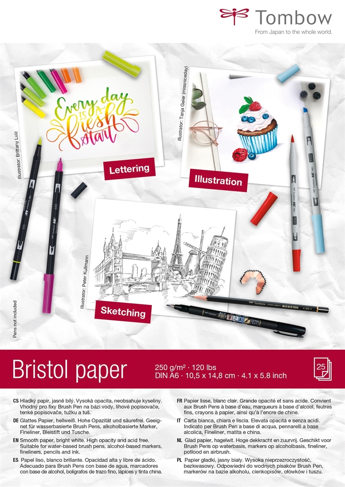 Tombow Skitseblok Bristol A6 250g 25ark