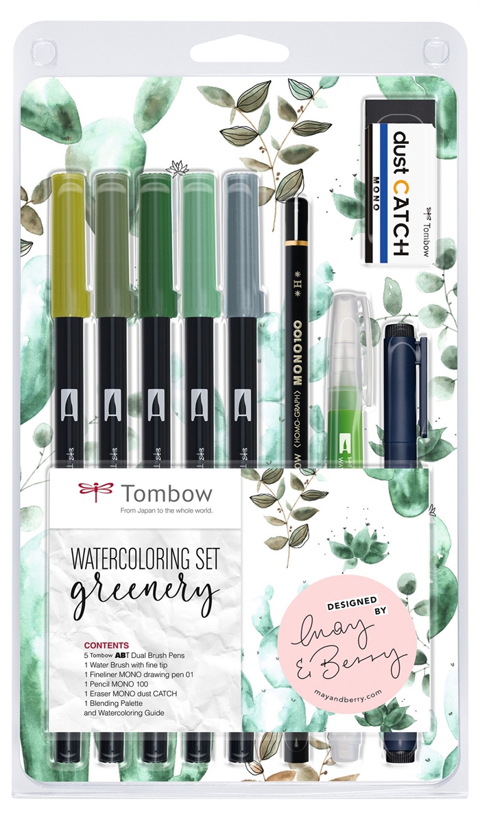 Tombow Marker ABT Dual Brush sæt Greenery (9)