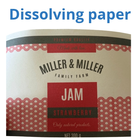 Desolving paper label testrulle - 10 cm x 4 meter