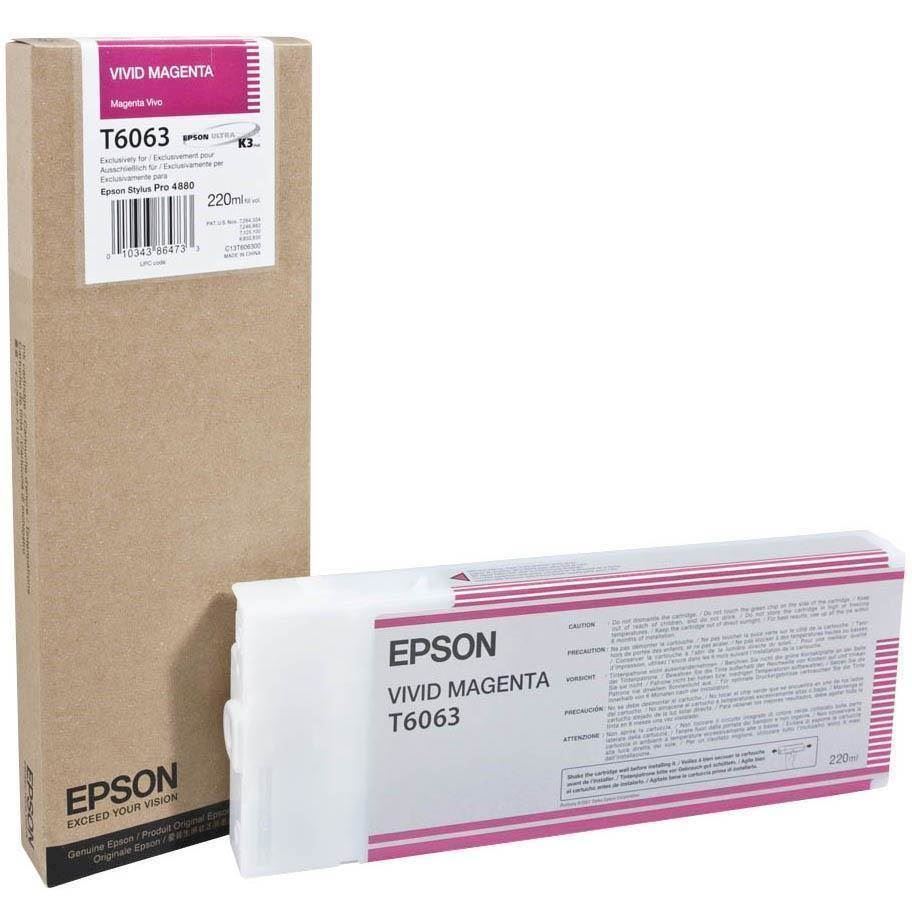  Epson Vivid  Magenta T6063 220 ml bl kpatron til Epson  
