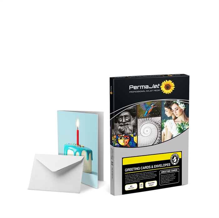 Permajet A5 Greetings Cards - Gloss/Matt - A5 25 ark