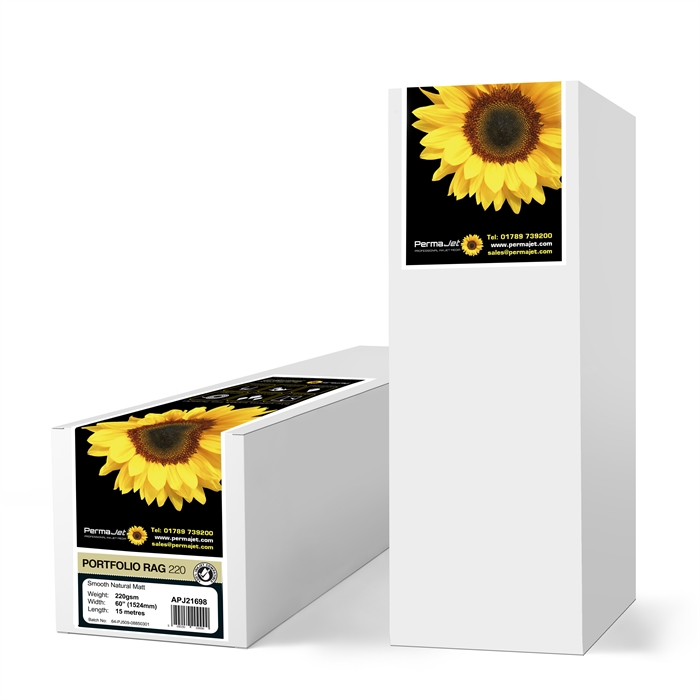 Permajet Portfolio Rag 220 g/m² - 60" x 15 meter