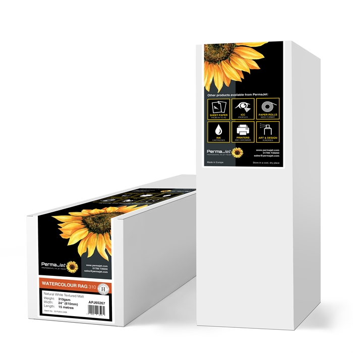 Permajet Watercolour Rag 310 g/m² - 24" x 15 meter